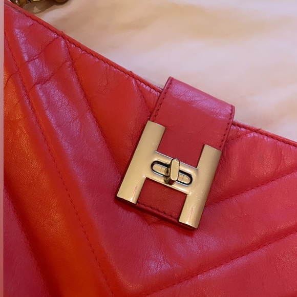 Orange « H » symbol genuine leather crossbody bag !(Hermes style) Made in Italy - Picture 2 of 6